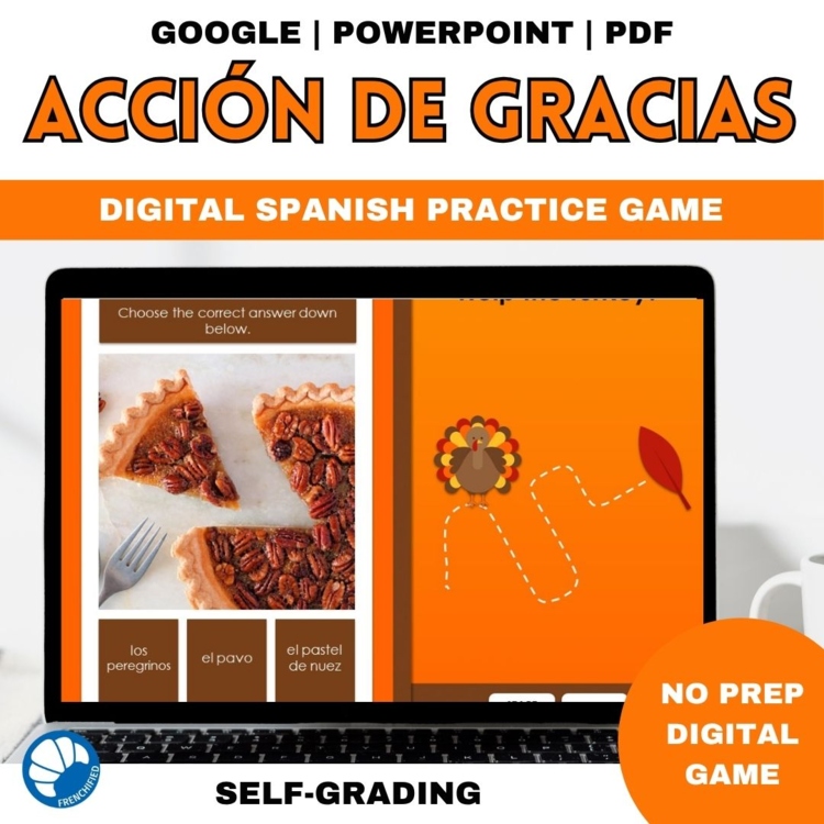 Spanish Thanksgiving Game | Acción de Gracias Vocabulary Practice