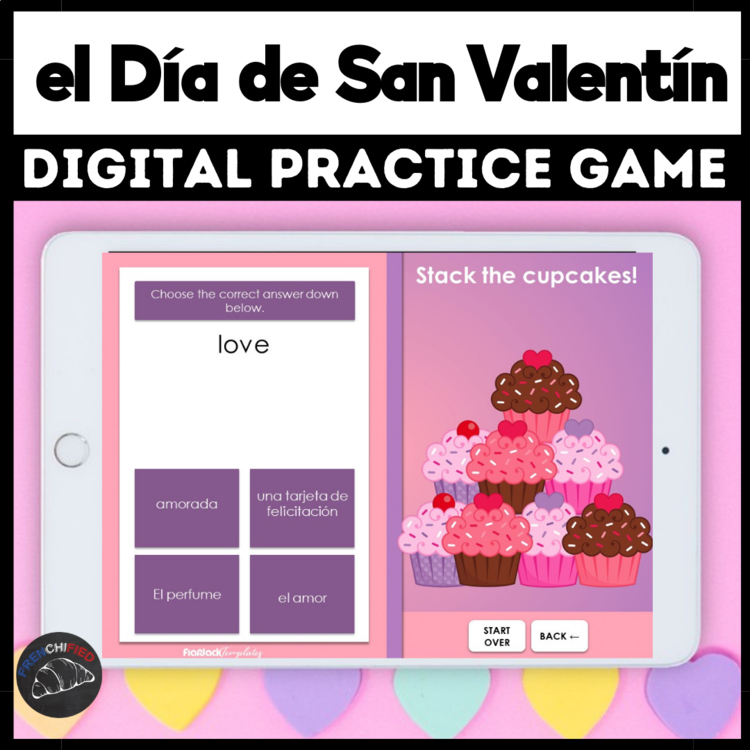 Valentines day Spanish class vocabulary game Valentines Day in Spanish