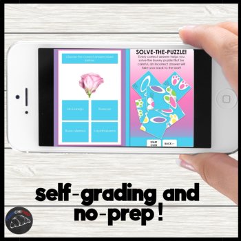 FREE Spanish Easter vocabulary digital practice game self-grading no-prep, image 2