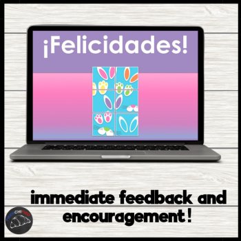 FREE Spanish Easter vocabulary digital practice game self-grading no-prep, image 3