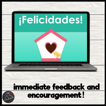 Spanish animals vocabulary activity digital practice game self-grading no prep, image 3