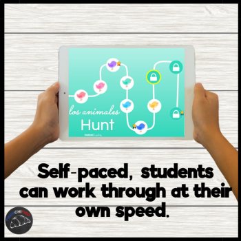 Spanish animals vocabulary activity digital practice game self-grading no prep, image 4
