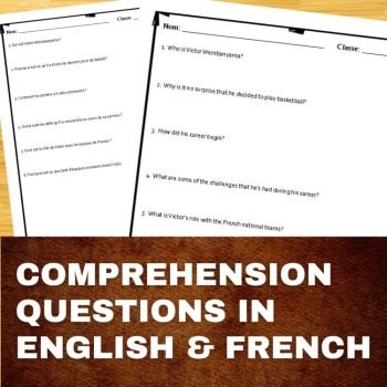French basketball reading comprehension activity NBA star Victor Wembanyama, image 3