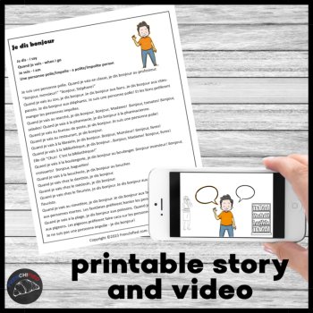 Bonjour Lesson | Beginning French Comprehensible Input Story & Activities, image 2