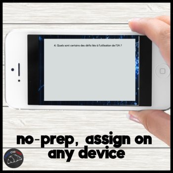STEM in French reading Comprehension activity AI Artificial Intelligence, image 4