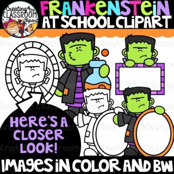 Frankenstein at School Clipart {Halloween Clipart}, image 2