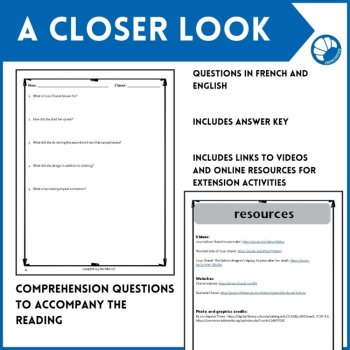 French reading comprehension activities fashion designer Coco Chanel, image 4