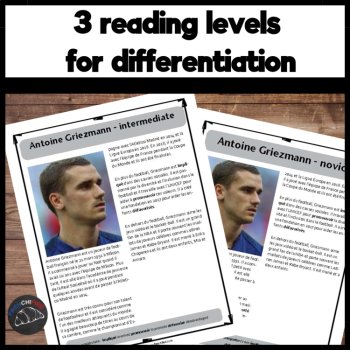 French Reading Comprehension Activity | Antoine Griezmann Soccer Biography, image 2