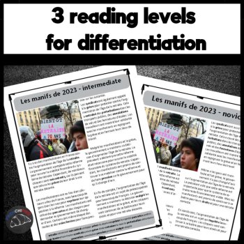 French reading Comprehension and questions the 2023 French protests, image 2