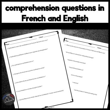 French reading Comprehension and questions the 2023 French protests, image 3
