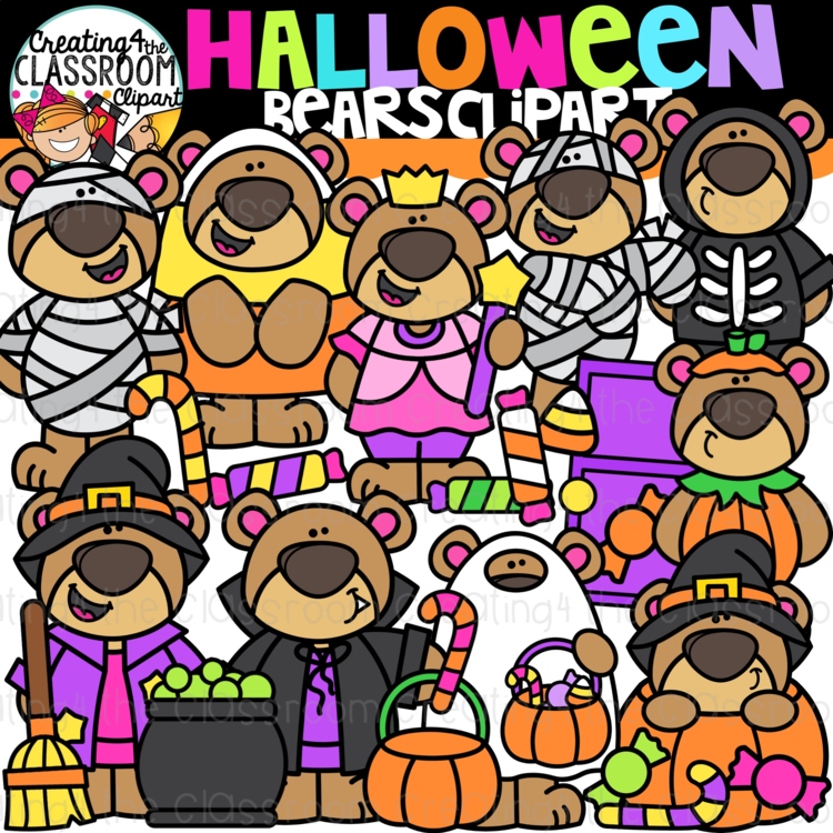 Halloween Bears Clipart {Halloween Clipart}