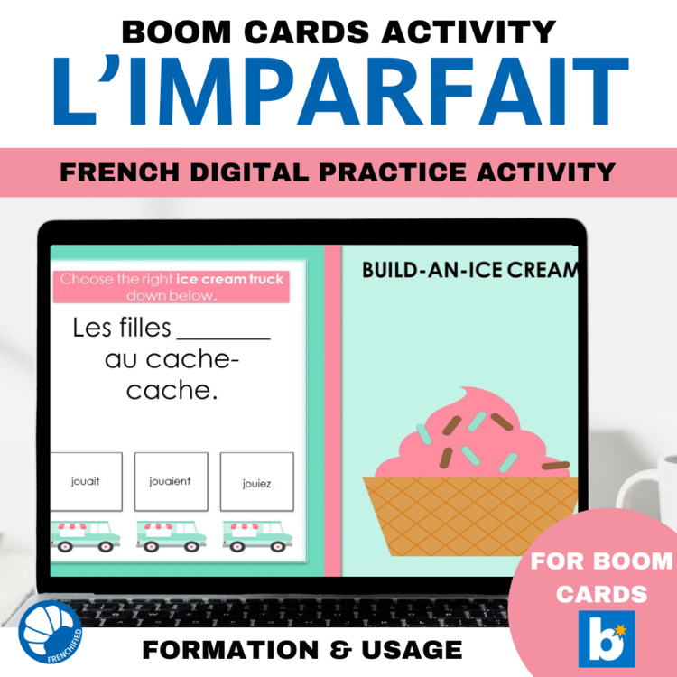 French verb practice imparfait verb conjugation activity self-grading Boom cards