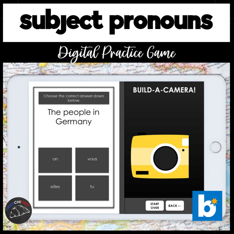 French subject pronouns activity Boom cards pronouns practice