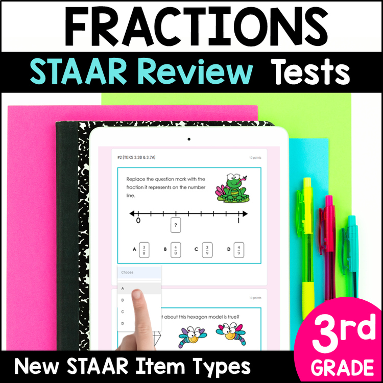3rd Grade Fraction TEKS Tests - Digital Google Forms and Print
