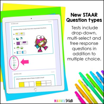 3rd Grade Fraction TEKS Tests - Digital Google Forms and Print, image 3