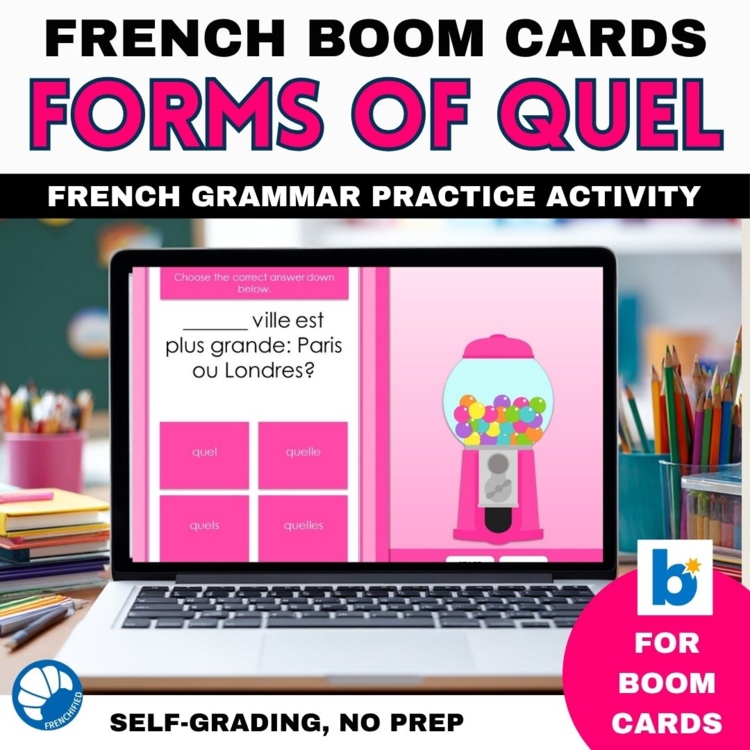 Quel Boom Cards | French Grammar Quel, Quelle, Quels, Quelles