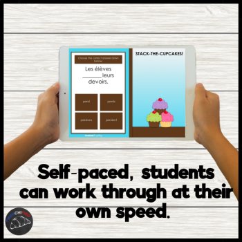 French RE verbs conjugation digital practice activity French Boom cards, image 4