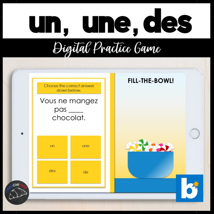 French Indefinite Articles Un Une Des D’ | Boom Cards Practice Game