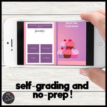 French Valentine’s Day Vocabulary Boom Cards | Digital Practice Game, image 2