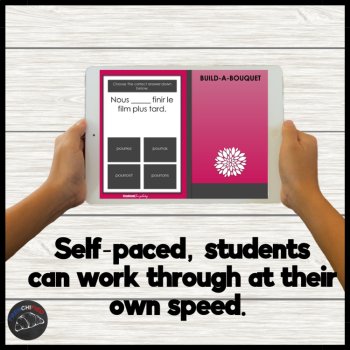 French verb practice futur simple future verbs digital grammar game Boom cards, image 4