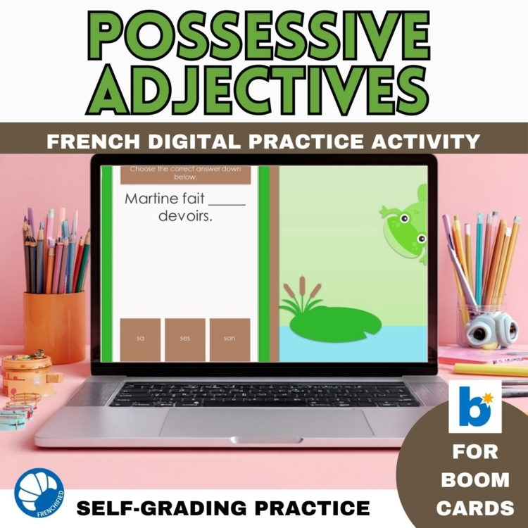 French Possessive Adjectives Boom Cards: Self-Grading Practice