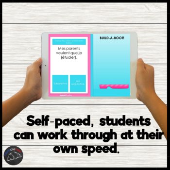 French subjunctive or indicative digital practice game self-grading Boom cards, image 4
