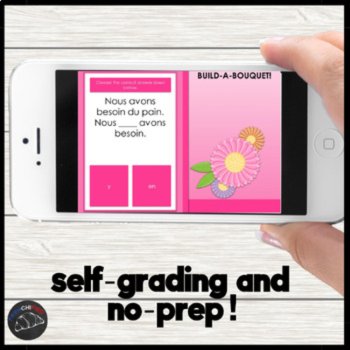 Intermediate French grammar digital game pronouns y and en French Boom Cards, image 2