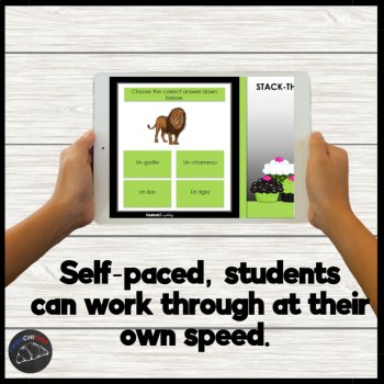 Beginning French animals vocabulary game activity zoo animals digital practice, image 4