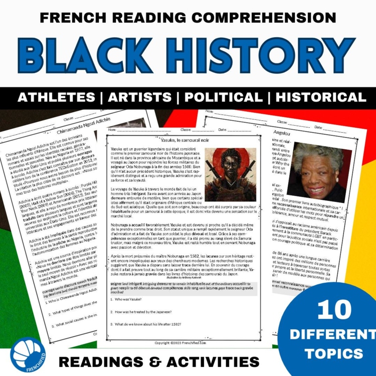 French Black History Month Reading Passages – Black History Figures