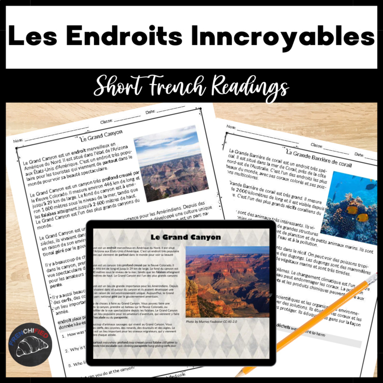 French reading comprehension passages with questions Incredible places