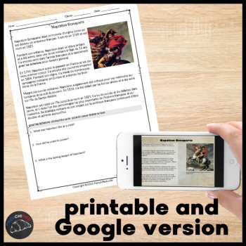 Intermediate Low French Biographies | Reading Comprehension Worksheets, image 2