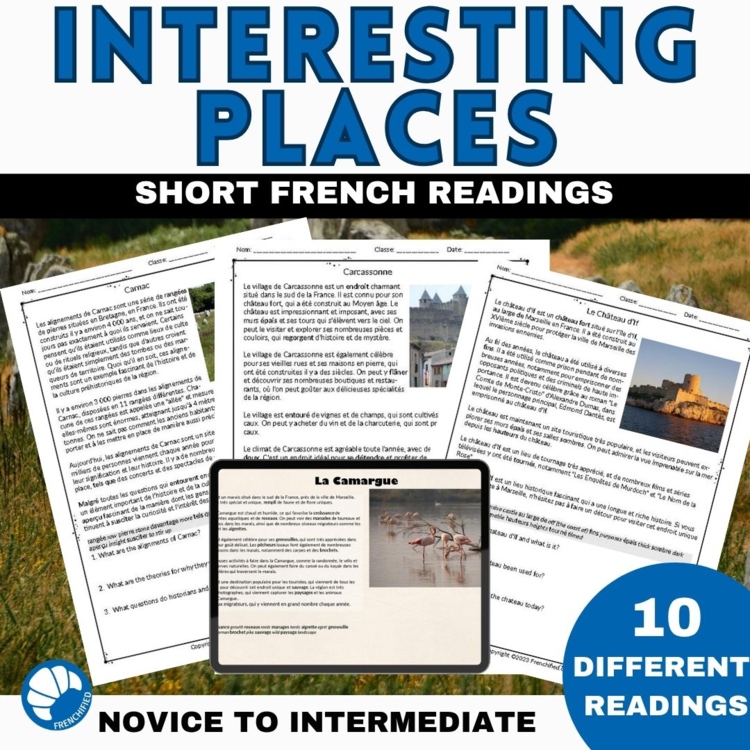 Intermediate French Reading Passages and Questions: Interesting Places