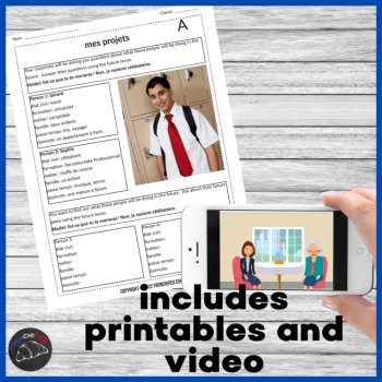 French curriculum Comprehensible Input unit 7 for level 2 Le Futur lesson plans, image 2