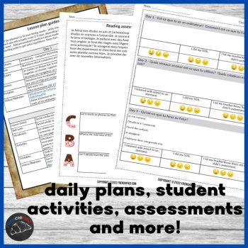 French curriculum Comprehensible Input unit 7 for level 2 Le Futur lesson plans, image 3