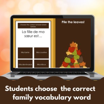 French Family  La famille digital practice activity vocabulary game, image 2