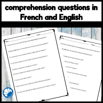 Intermediate French reading comprehension activity Black History month biography, image 3