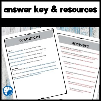 Intermediate French reading comprehension activity Black History month biography, image 4