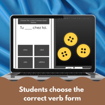 French grammar Passé simple regular verbs conjugation practice activity game, image 2