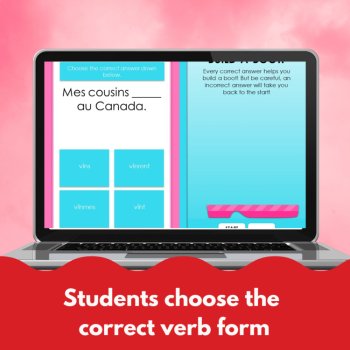 French Passé Simple Irregular Verbs Conjugation Game Digital Practice, image 2