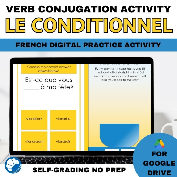 Le Conditionnel French Practice Game: Self-Grading Verb Conjugation