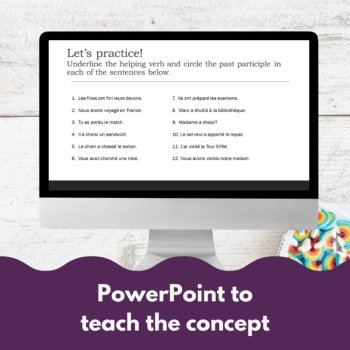 Passé Composé with Avoir Lesson, Worksheets, Reading & PowerPoint, image 2