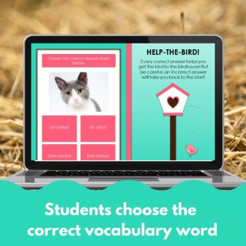 Farm animals les animaux de la ferme French digital vocabulary game NO PREP, image 2