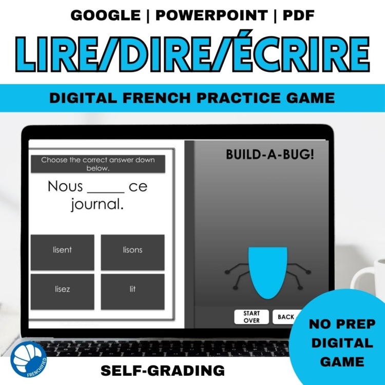 Lire Dire Écrire French Conjugation Practice | Self-Grading Digital Game