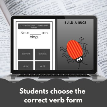 Lire Dire Écrire French Conjugation Practice | Self-Grading Digital Game, image 2