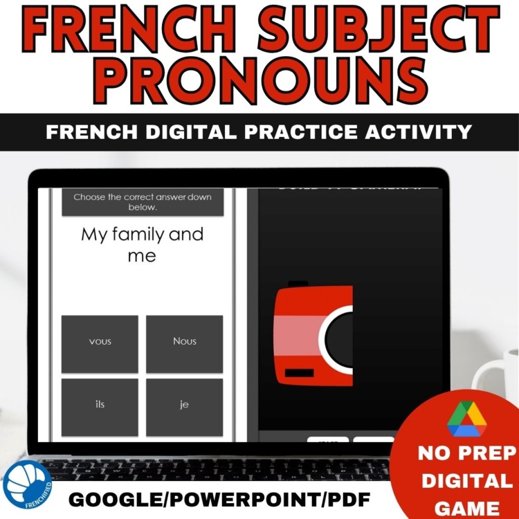 French subject pronouns practice game je tu il elle on nous vous ils elles