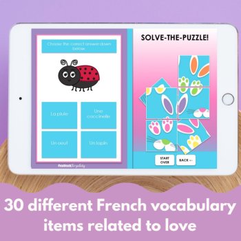 FREE French Easter vocabulary digital practice game self-grading no-prep, image 3