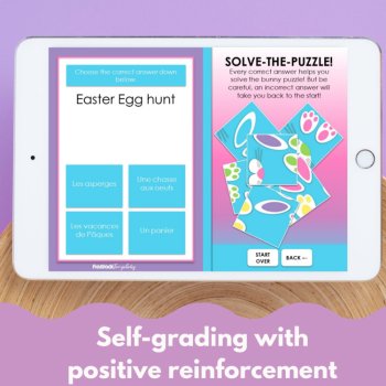FREE French Easter vocabulary digital practice game self-grading no-prep, image 4