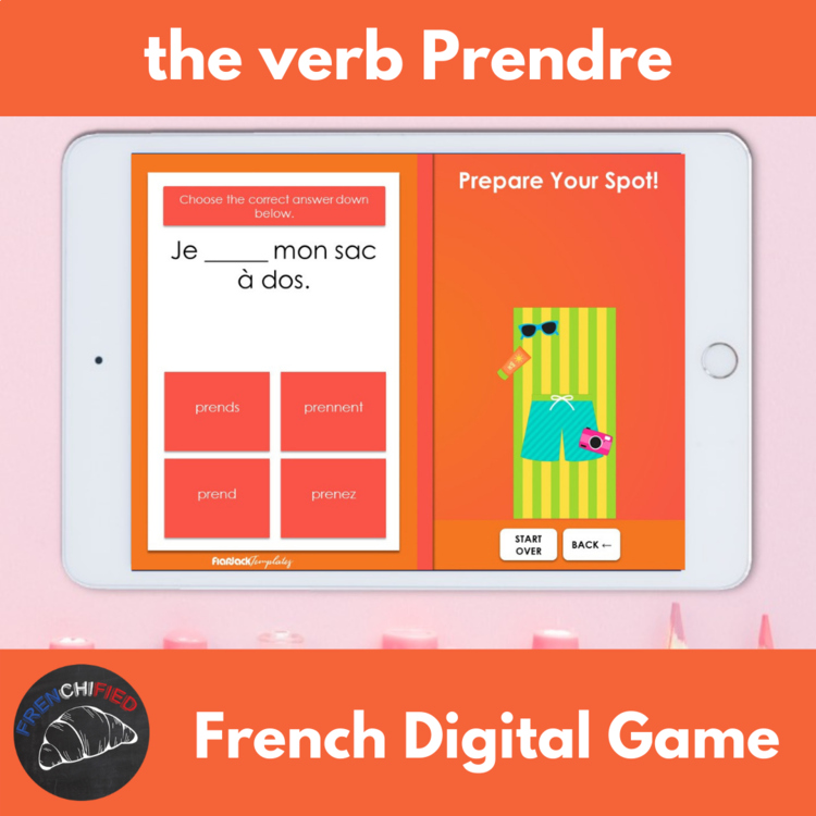 French Verb Conjugation Game Present Tense Prendre Verbs Digital Review