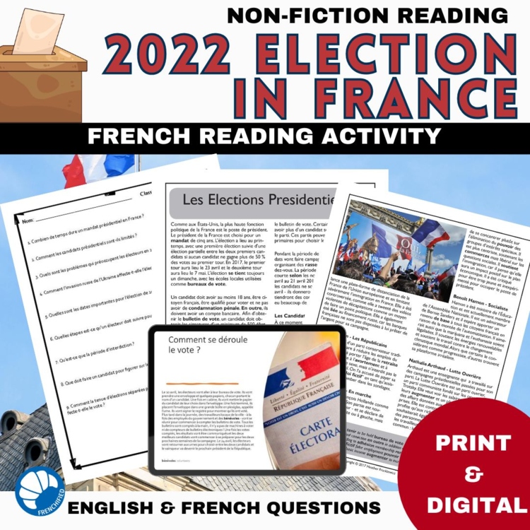 French reading Compréhension de Lecture 2022 French presidential election