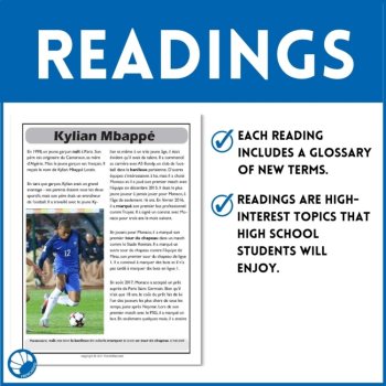Intermediate French Nonfiction Sports Readings Bundle | AP French Practice, image 2